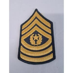 US Army Command Sergeant Major Patch Gold Black Embroidered Rank Insignia NOS